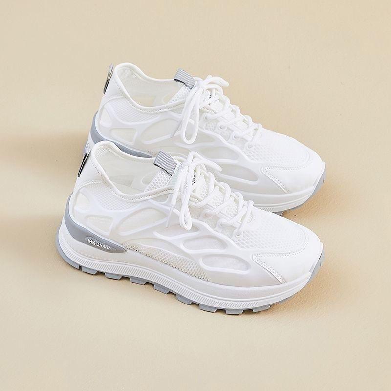 

Летняя сетчатая обувь женская дышащая полая тонкая спортивная обувь универсальные маленькие белые туфли Forrest Gump женская обувь повседневная обувь на платформе 40