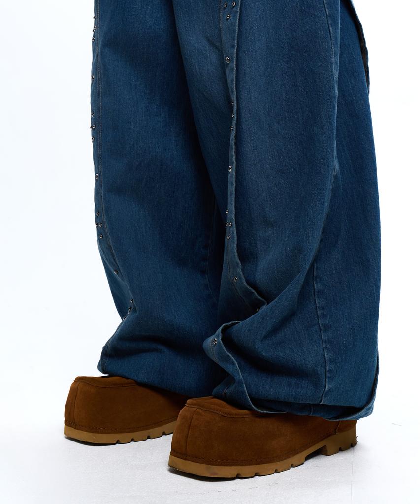 Aleseueseussi Rivet Balloon Denim Pants - Denim