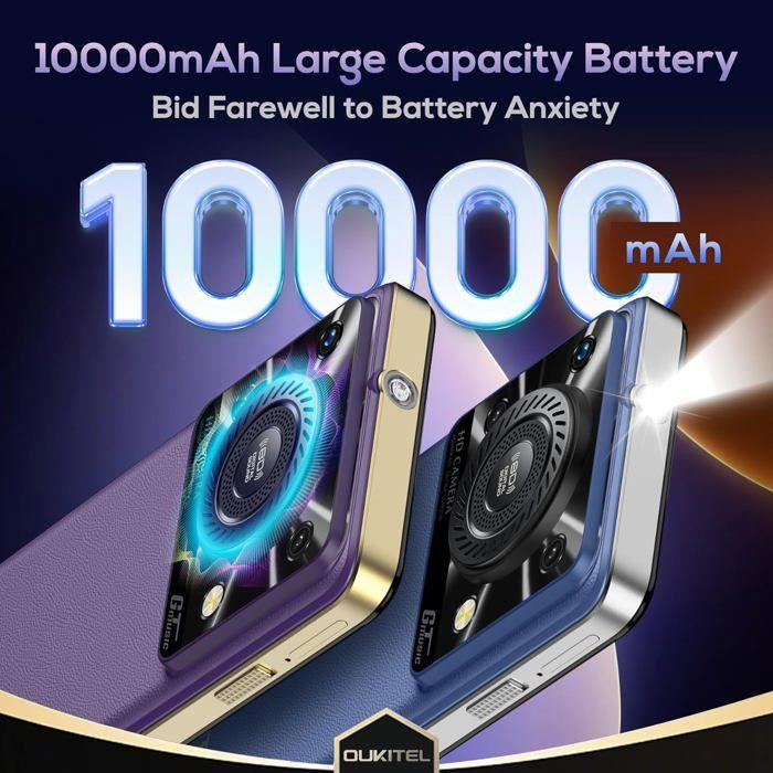 OUKITEL C60 Pro Telephone Portable 24GO+256GO Smartphone Pas Cher 10000mAh 6.88" Téléphone 110dB Haut-Parleur 4G Dual SIM/NFC Bleu