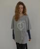 LONQUE Vintage Roze T-shirt met Halve Mouwen (Melange)