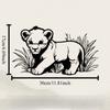 1pc Lion Cub Metal Wall Art, Safari Theme Gift for Kids Room, Weather Resistant Garden Fence Decor, Wild Animal Statue Mural