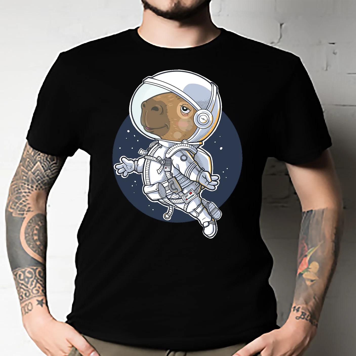 Men s and Women s T-shirts Astronaut Capybara Essential Tee Classic M