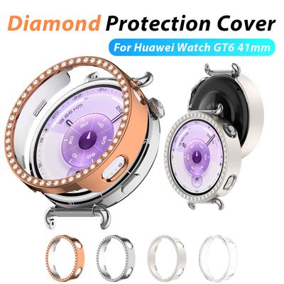 Bling PC Hollow Cover Frame For Huawei Watch GT6 41mm Case Protector Diamond Crystal Bumper for GT6 41mm Shell Accessorie