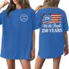 Women's Casual Crew Neck Short Sleeve T-Shirt Loose Fit Graphic Print 250th Anniversary Commemorative Top