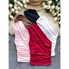 Fashion Retro Diagonal Collar Pleated Waist Tight Pure Color Vest