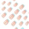 Tragbarer Nagel-Blau-Weiß-Spleiß-French-Nail-Patch Blau-Liebe-Falschnagel-Patch