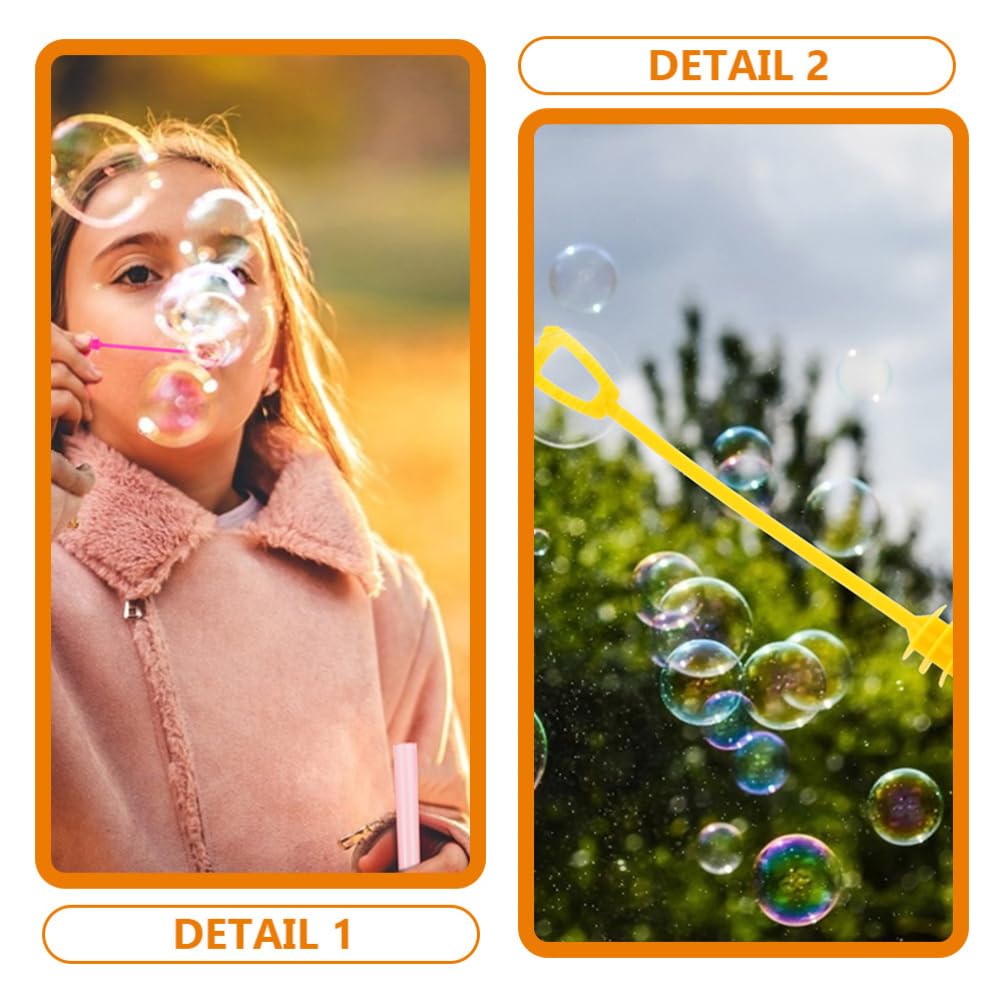 Lurrose Bubble Wand 30-Piece Set: Mini Bubble Wands, Empty Bottles, Lovely Colors, Perfect for Weddings, Parties, Kids, Homemade Bubble Solution,