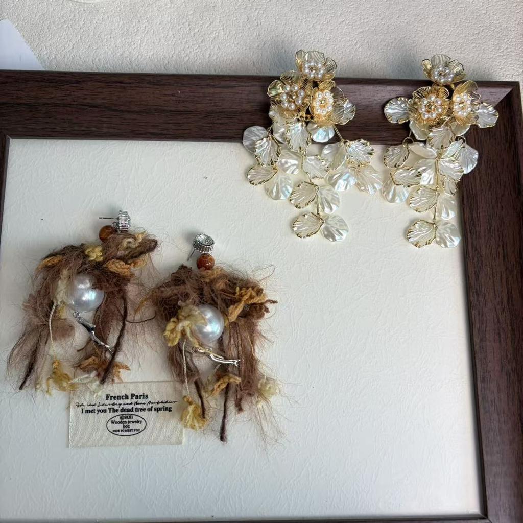 Sweet Temperament Tassel Earrings Ins Style Exaggerated and Atmospheric Earrings for Women