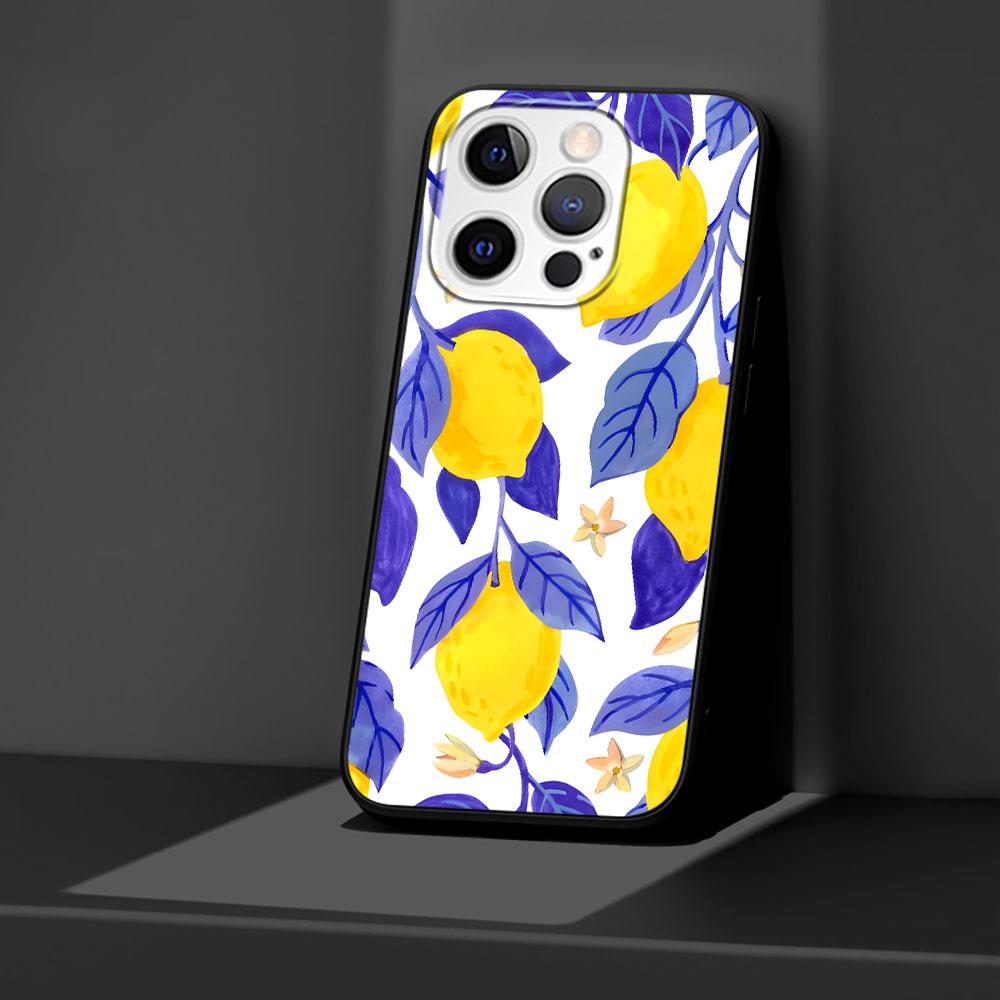 Citrus limon Linnaeus Case for Apple iPhone 14 11 7 SE 2020 8 X XS 13 12 Mini XR 15 Pro Max Silicone Black Soft Phone Cover