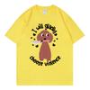 Choose Violence Funny Dog Meme Tshirt Unisex Unisex Casual Fashion Oversized Tshirts High Quality 100cotton Short Sleeve T Shirt