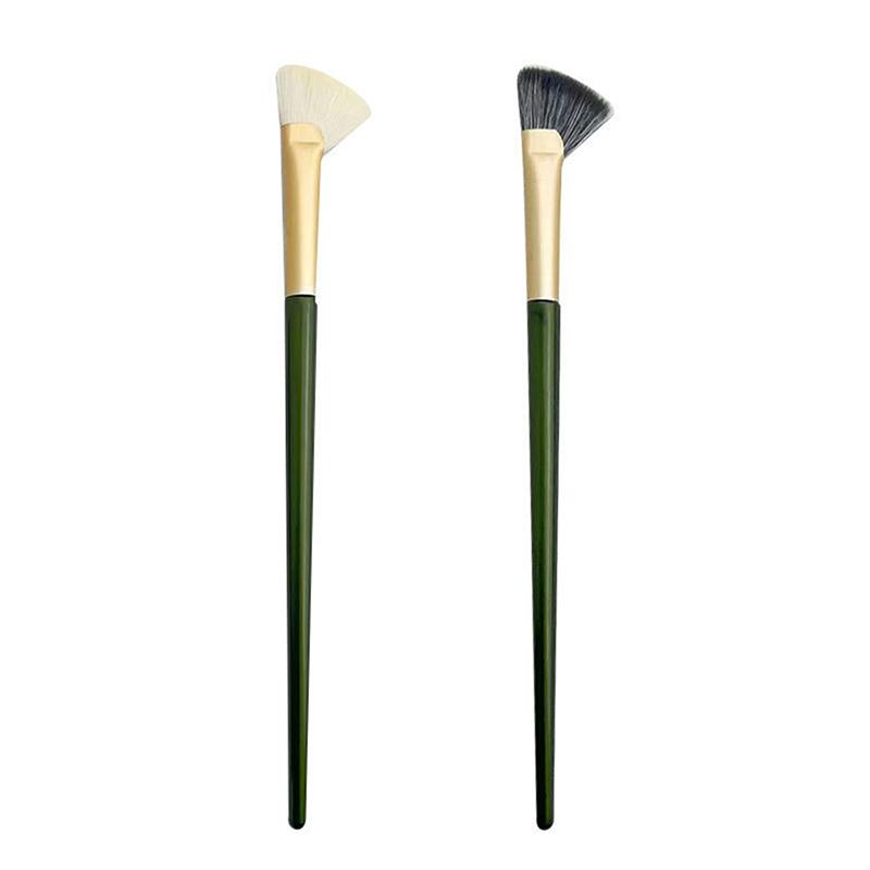 Halb-Fächer-Form Nasenschattenpinsel, Professionelle Weiche Highlighter-Rouge Make-up-Werkzeuge Flacher Schräger Kontur-Make-up-Pinsel,