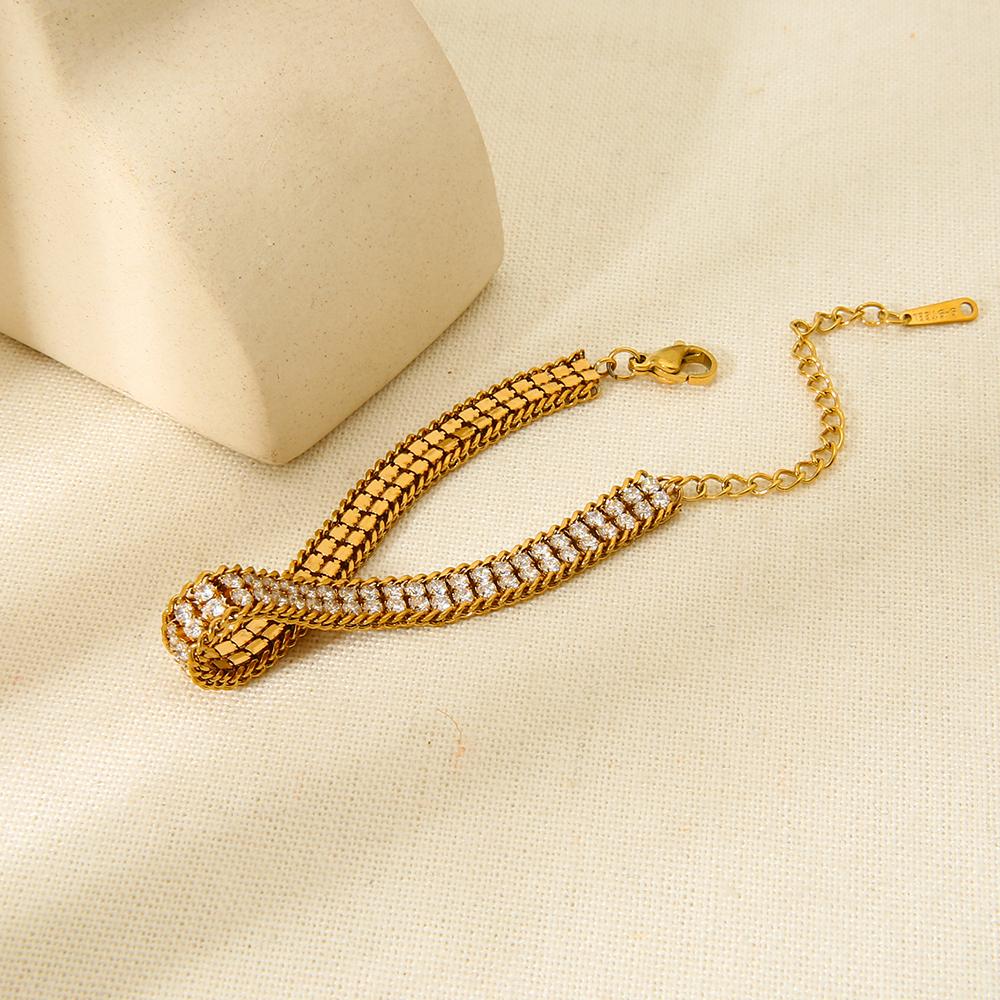 Luxury Jewelry 18K Gold Plated Stainless Steel Butterfly Bracelet butterfly Full Cubic Zirconia Tennis Chain Bracelet for Women