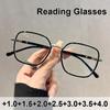 Women New Stylish Reading Glasses Men Trendy Square Frame Far Sight Glasses Unisex Vintage Fashion Blue Light Light Eyewear