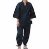 Samue Shijira-ori Japanese Men's Workwear, Cotton-linen Blend, Suitable for Summer, Cool, Loungewear Size L (black) Made In Japan