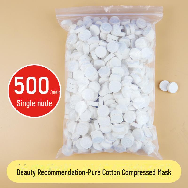 500 Pure Cotton Compressed Mask Sheets: Disposable Non-Woven Spa Facial Masks for Moisturizing