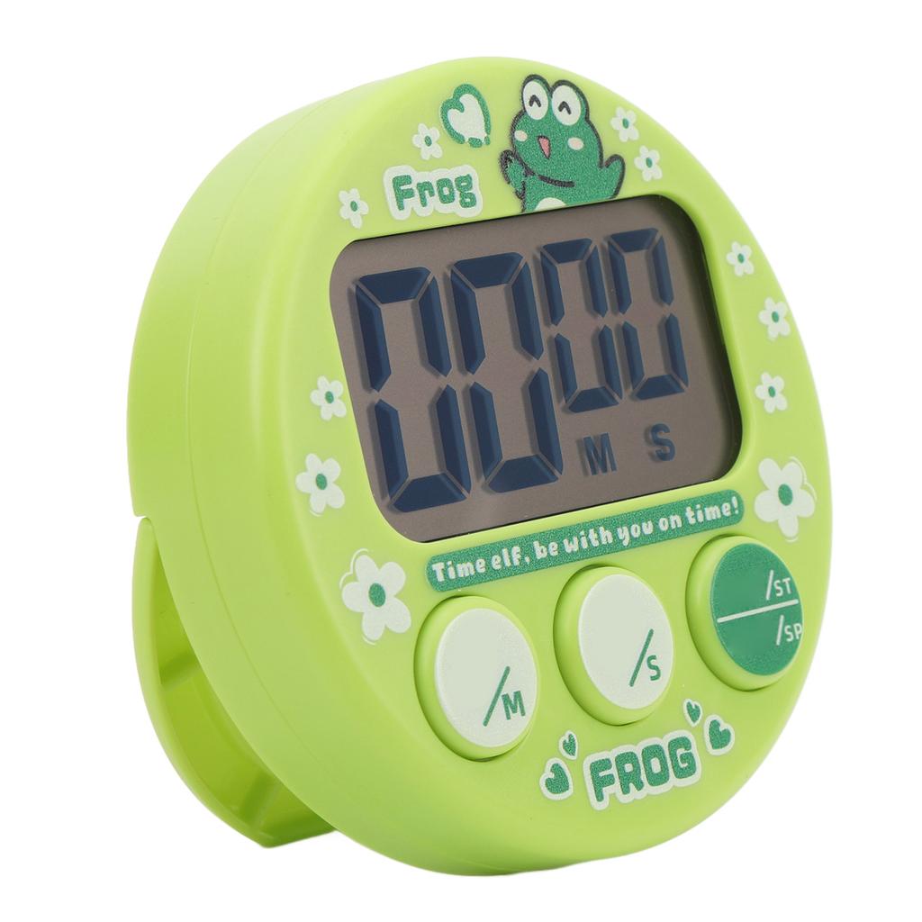 Digitální kuchyňský časovač na vaření pečení magnetický odpočítávání stopky vizuální LCD displej zelený