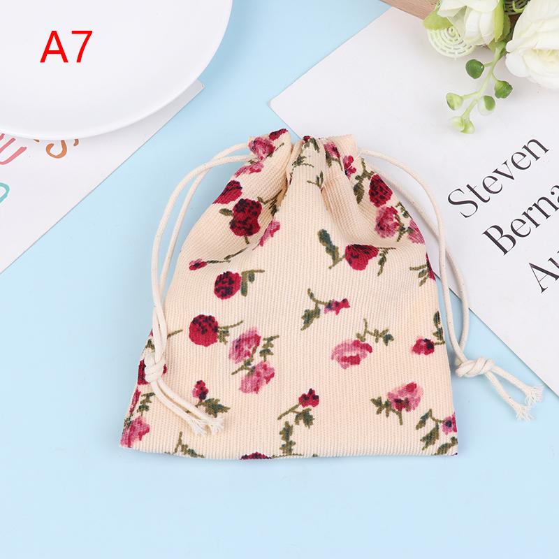 Cute Corduroy Small Lipstick Cosmetic Coin Purse Key Drawstring Storage Bag Women Jewelry Tote Rope Pouch String Bags Organizer