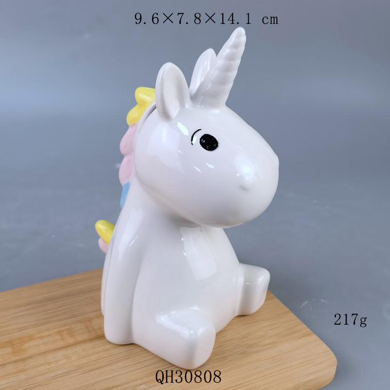 

Радужная лошадь керамическая копилка - Детский подарок на день рождения, Счастливая золотая свинья фигурка для монет