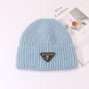 Woolen Hats for Women Triangle Marked Warm Knitted Hats for Couples  Pullover Hats Anti Cold Hats for Men  Autumn and Winter.