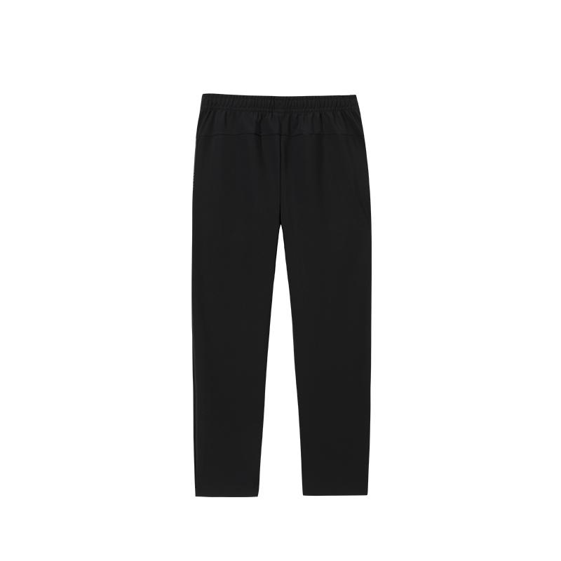 Anta Comfortable Solid Color Fleece Versatile Sports Long Pants Men Bottoms Black 152517307N-3
