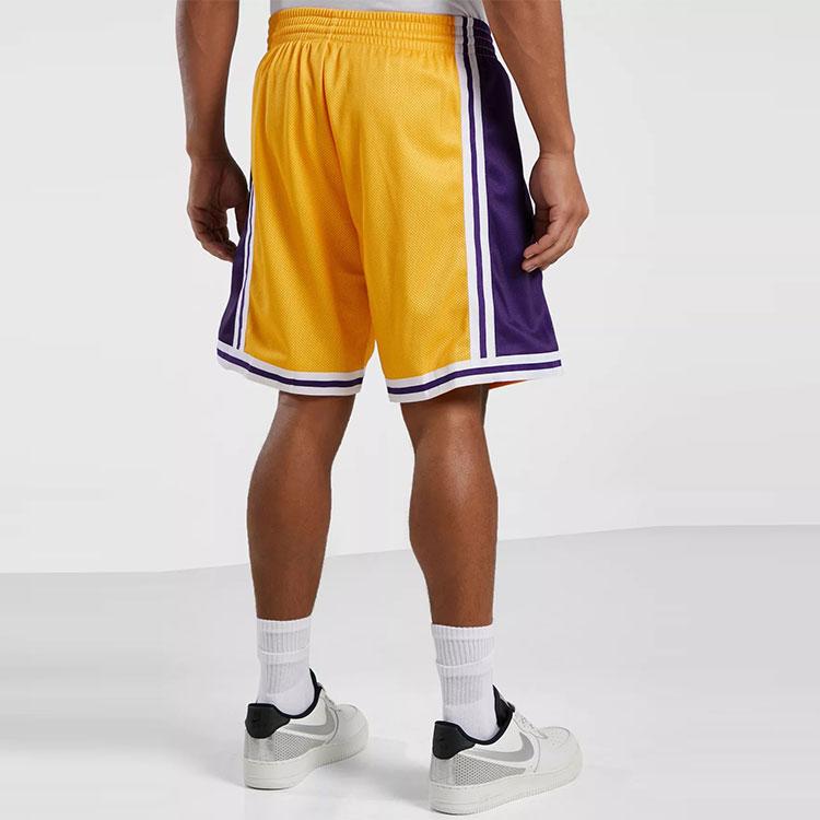 Mitchell X Ness NBA Big Face 2.0 Los Angeles Lakers Mens Shorts SHORBW19147-LALLGPR
