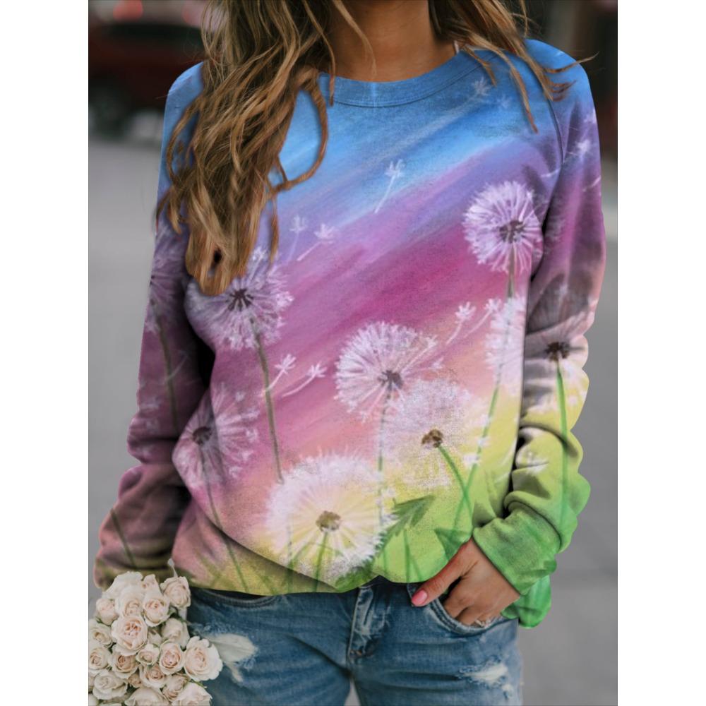 Hanorac la Modă Imprimeu Floral Fluture Femei Hanorace Streetwear Sweatshirts Trening Oversized Pulover Haine Harajuku pentru Fete