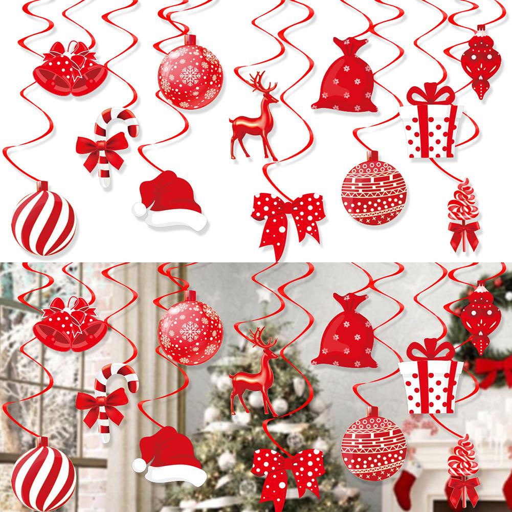 Ceiling Pendant Decorations Christmas Ceiling Decorations Indoor Hanging Decorations Red And White Color Scheme