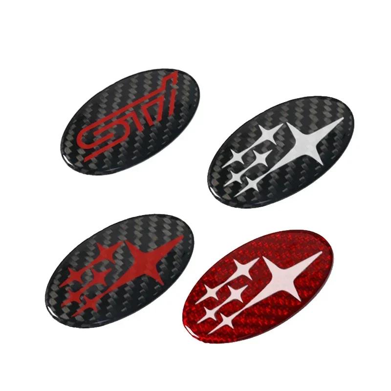 58mm Carbon Fiber Car Steering Wheel Emblem Sticker for Subaru Forester Outback Impreza Legacy STI WRX BRZ Tribeca Accessories PP333