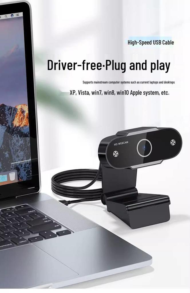 HD Webcam for Online Classes, Exams, Streaming, or Home Use on Desktop & Laptop