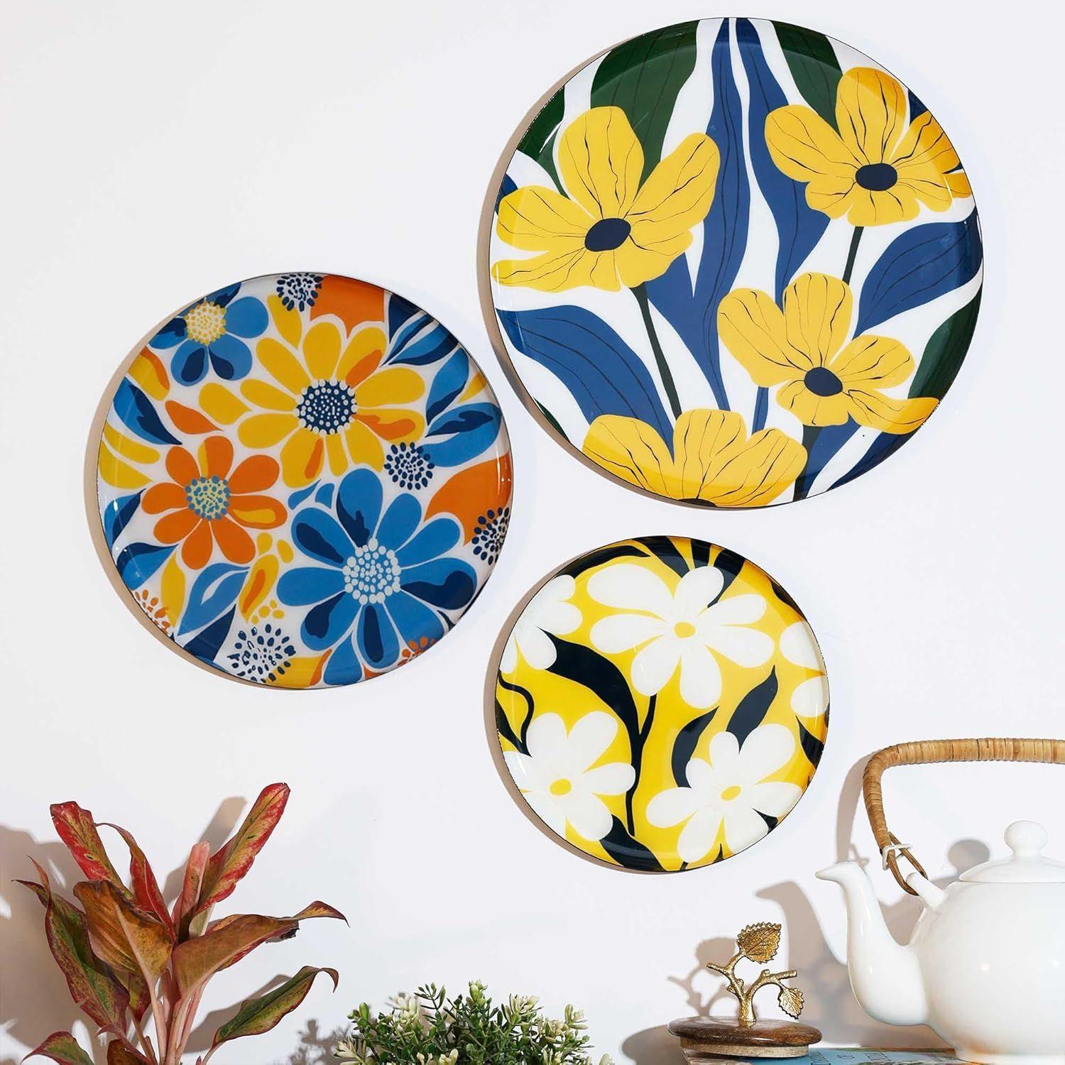 

Home Decoration | Vivid Floral Art Design | Living Room Wall Decoration | Décor Items | Gift Items (Multicolour) (Set of 3)