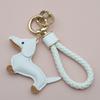 Adorable Sausage Dog Car Keychain PU Leather Cartoon Pendant Unique Puppy Lover Gift