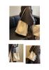 Women's Retro Woven Leather Bucket Bag - Versatile Crossbody for Work and Commute