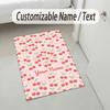 Cherry Blossom Theme Soft Crystal Velvet Rug Custom Name & Text Print Non Slip Floor Rug for Bedroom Living Room