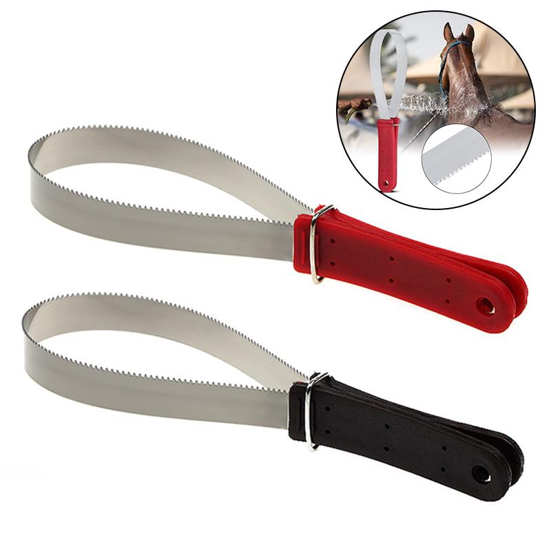 Horse Shedder Scraper Stainless Steel Horse Sweat Scraper Metal Animal Equine Sweat Scraper Shedder Horse Grooming Brushes Combs