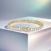 Stainless Steel Tennis Bracelet With Full Zirconia Crystals Minimalist Geometric Design Unisex Fashion Jewelry