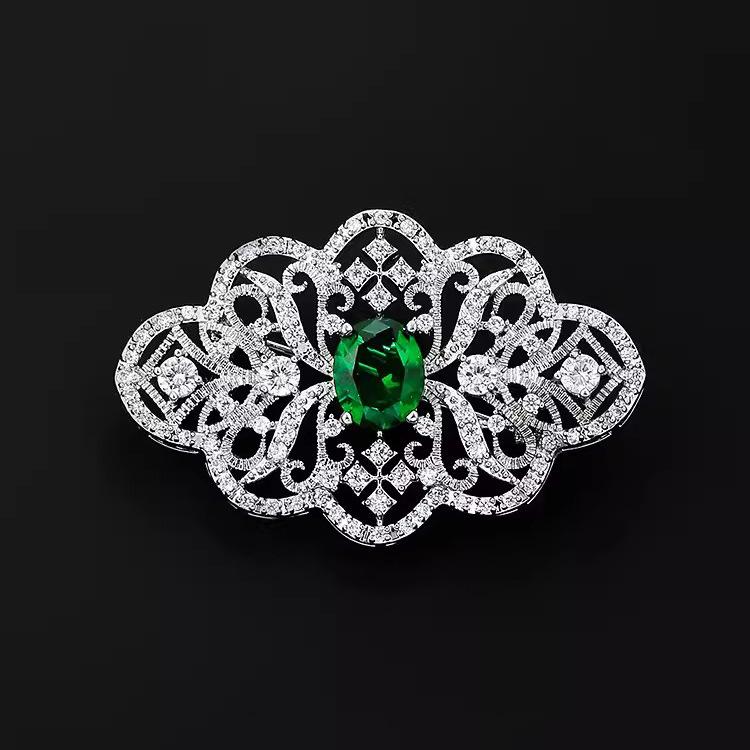 Crown Brooch High-End Women'S Exquisite Court Antique Corsage Niche Design Pin Suit Accessories