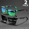 2pcs/set Popular Square Polarized Sunglasses UV Protection Sports Glasses Men Women UV400 Eyewear Gifting for Family Friend