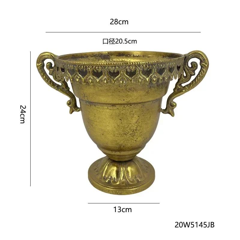 Europejski Styl Żelazny Wazon Hol Wejściowy Kompozycja Kwiatowa Na Biurko w Salonie Dekoracja Klasyczny Ozdoba na Przyjęcie Świąteczne