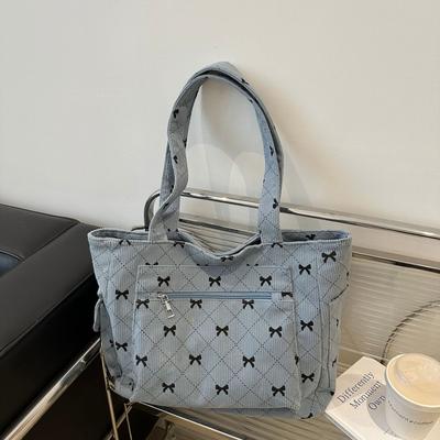 Bow Pattern Commuting Bag Handbag Large Capacity Women Tote Bag Multi-pockets Fashi Shoulder Bag Casual Underarm Bags
