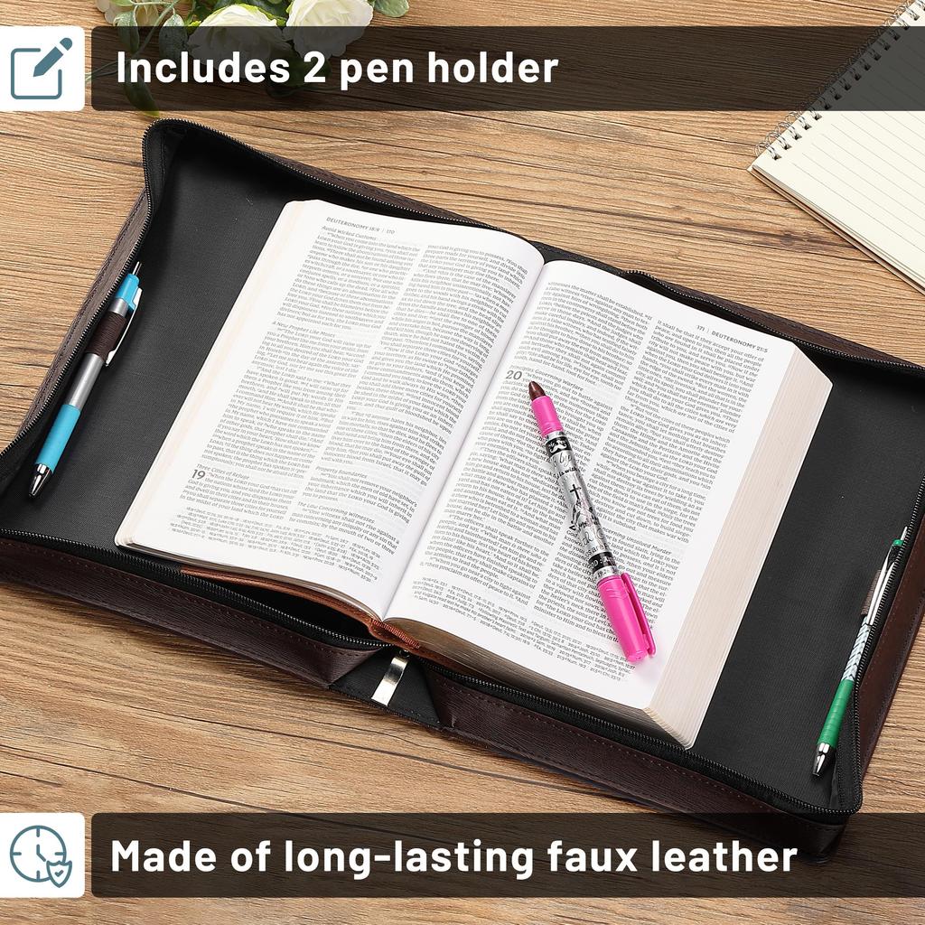 Pen Bible X X Bible Bible Bible Bible Faux Leather Bible Bible Cover Bible Carry Bible Holder Mr. - Men's Cover, 10.75" 7.5" 2.4", Men's Case, Bag,