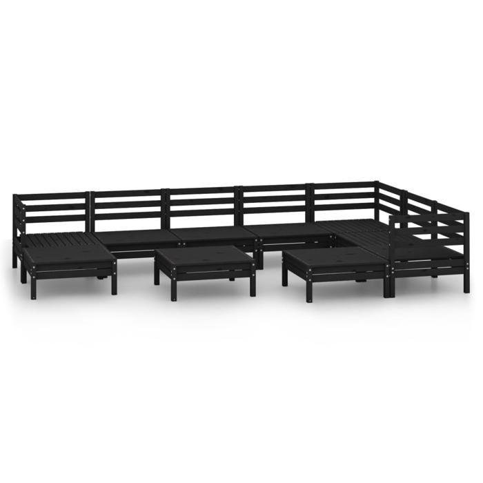 VidaXL Solid Pine Wood Garden Lounge Set 10 Pcs Outdoor Furniture Set Patio Furniture Terrace Furniture 3083033