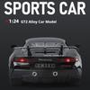 1:24 GT2 Valkyrie Model Toys Alloy Diecast Cars Doors Opened with Light Music Pull Back Miniature Vehicle Sports Car Toy for Boy