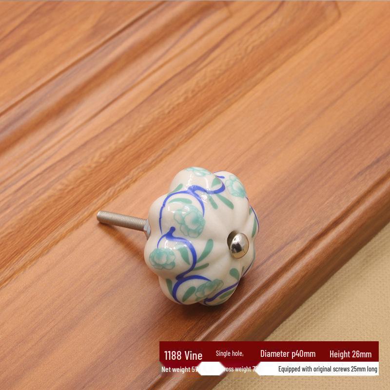 Modern Simple Ceramic Pumpkin Handle for Wardrobes and Drawers