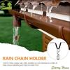 Black Rain Chain Adapter Iron Heavy-Duty Gutter Adapter V Shaped Design Easy Installation V Shaped Hook Rainwater Collection