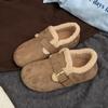 Birkenstocki aksamitne nowa jesień i zima wsuwane miękka skóra gruba podeszwa retro płaska podeszwa bawełniane buty puszyste buty