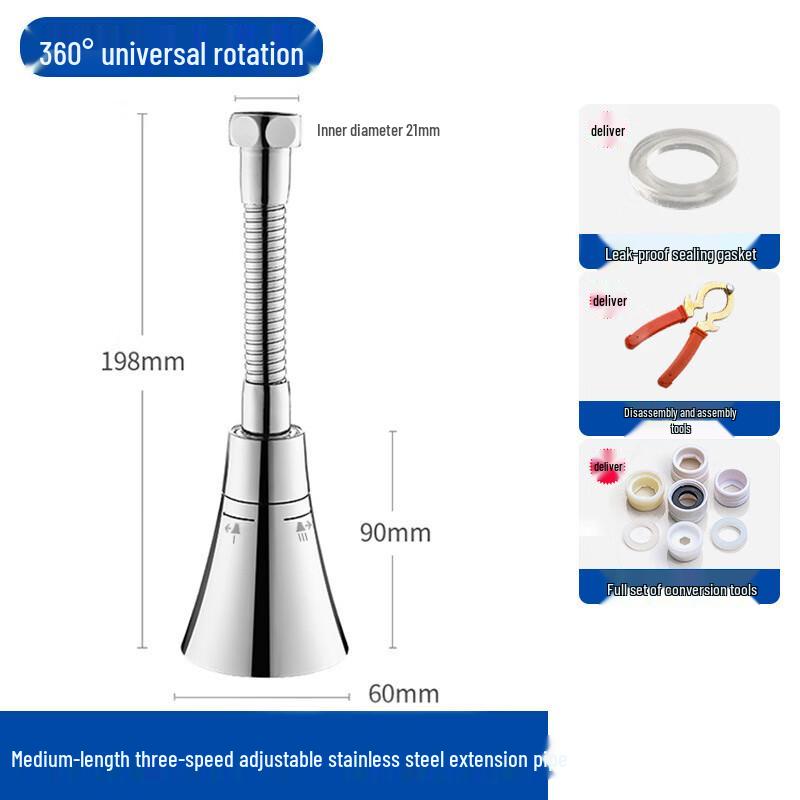 Xuanyong Kitchen Faucet Extender with 3-Mode Universal Anti-Splash Hose