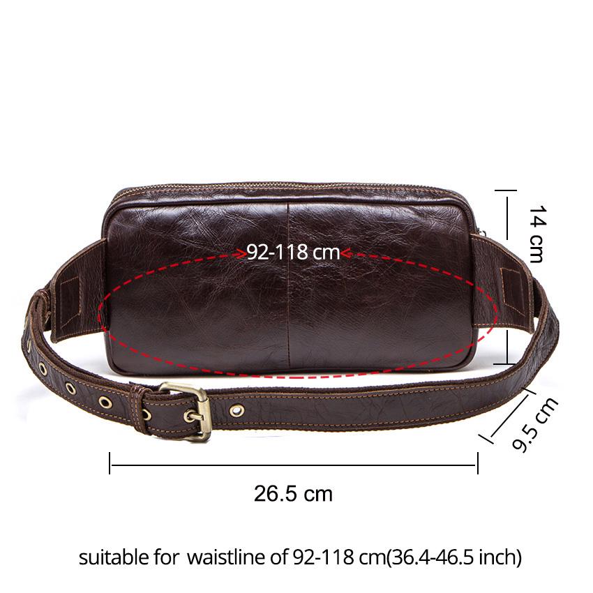 CONTACT'S Genuine Leather Mens Waist Pack For Men