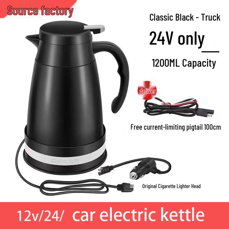 12V/24V Portable Car Kettle - Rapid Heating Stainless Steel Electric Kettle