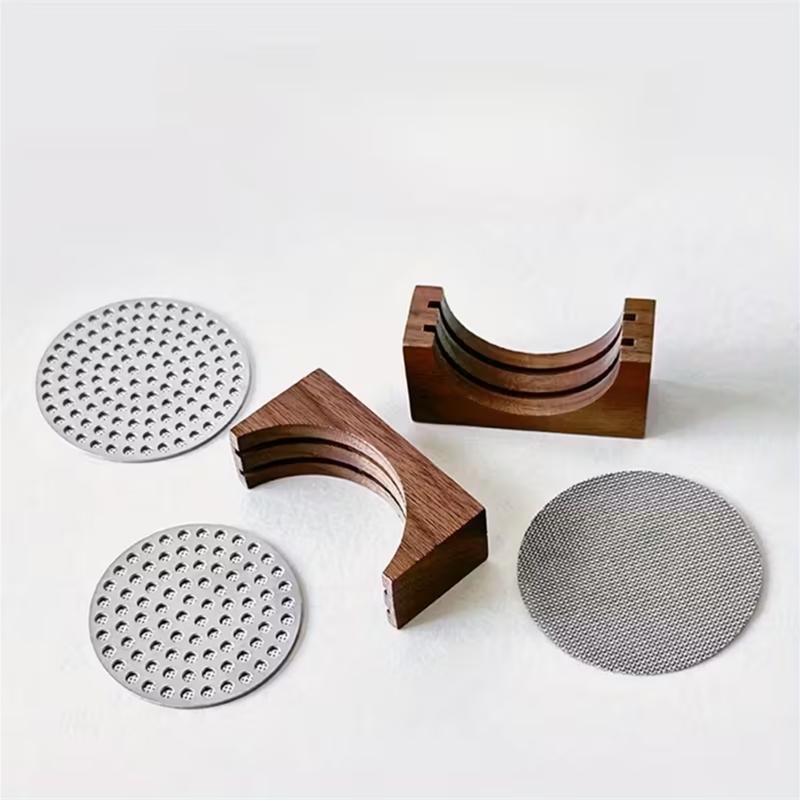 Walnut Espresso Coffee Filter Holder for 51mm/53mm/58mm Coffee Filters Universal Filter Storage Rack Coffee Puck Screen Stand