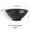 Wuhe Japanese Style Stone Pattern 9-inch Ceramic Ramen Bowl Set